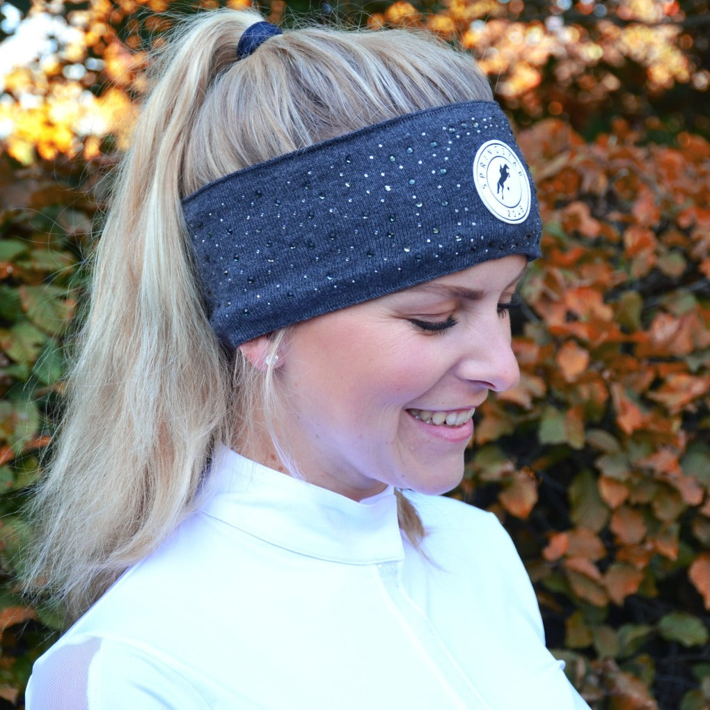 strinband-mit-glitzer-emma-springstar-anthra-simgrey-funktionsshirt-medina-white-weiss-reiten-turniershirt-herbst springstar stirnband glitzer spooks emma mädchen reiten damen glitzersteine grau