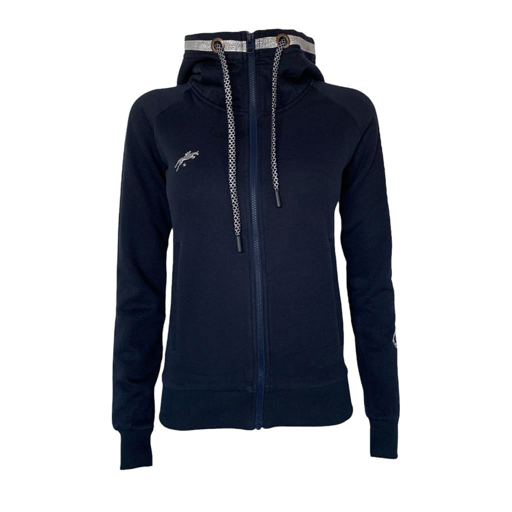sweatjacke mit glitzer damen dunkelblau navy