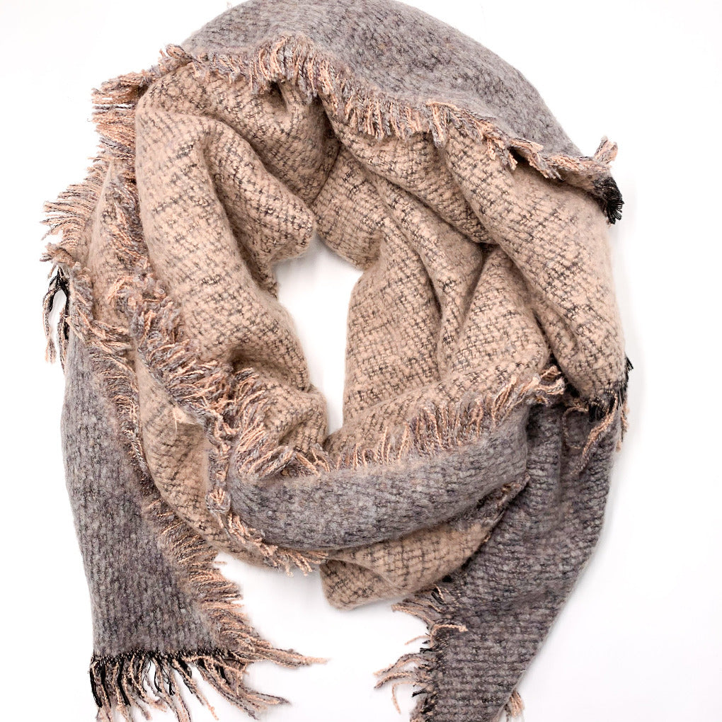 schal uta rosa grau kuschelig dick weich warm