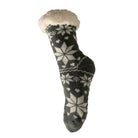 Hüttensocken Kuschelsocken gefüttert Teddyfutter Schneeflocke grau
