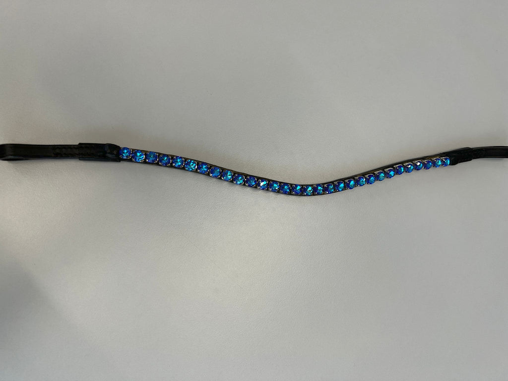 glitzer blau pferde stirnriemen