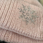 angora mütze beanie wollmütze winter damen glitzer strass schneeflocke rosa weiches fleecefutter gefütterte mütze 