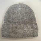 angora mütze beanie wollmütze winter damen glitzer strass schneeflocke grau weiches fleecefutter gefütterte mütze 