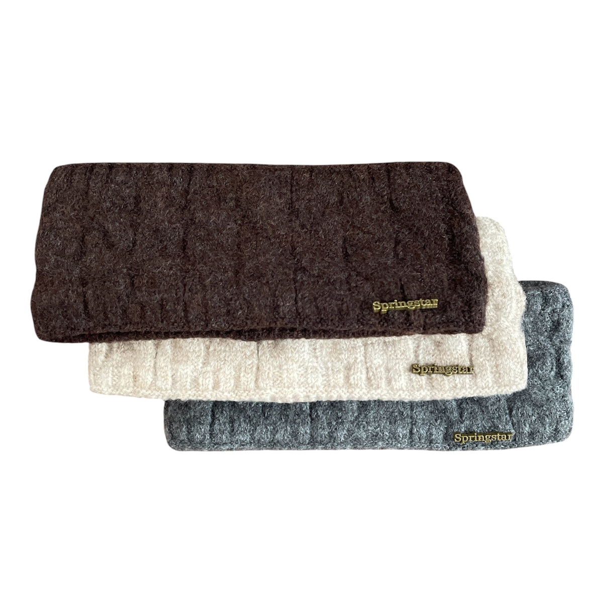 Winter Stirnband mit Metall Logo Gold Springstar