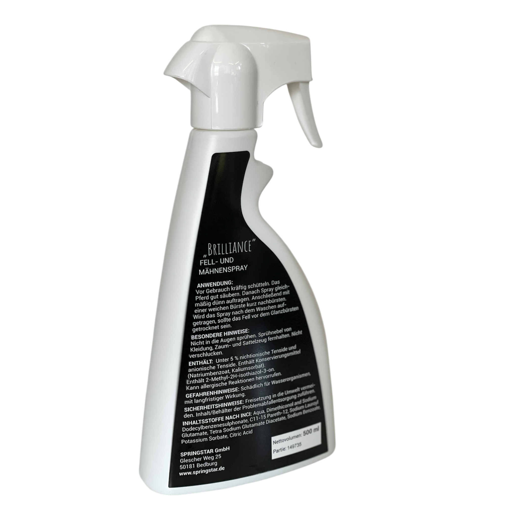 fellspray mähnenspray springstar pferdepflege glanzspray brilliance