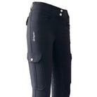 Cargo Reithose Damen schwarz Handytasche Gebiss Silikon Vollbesatz