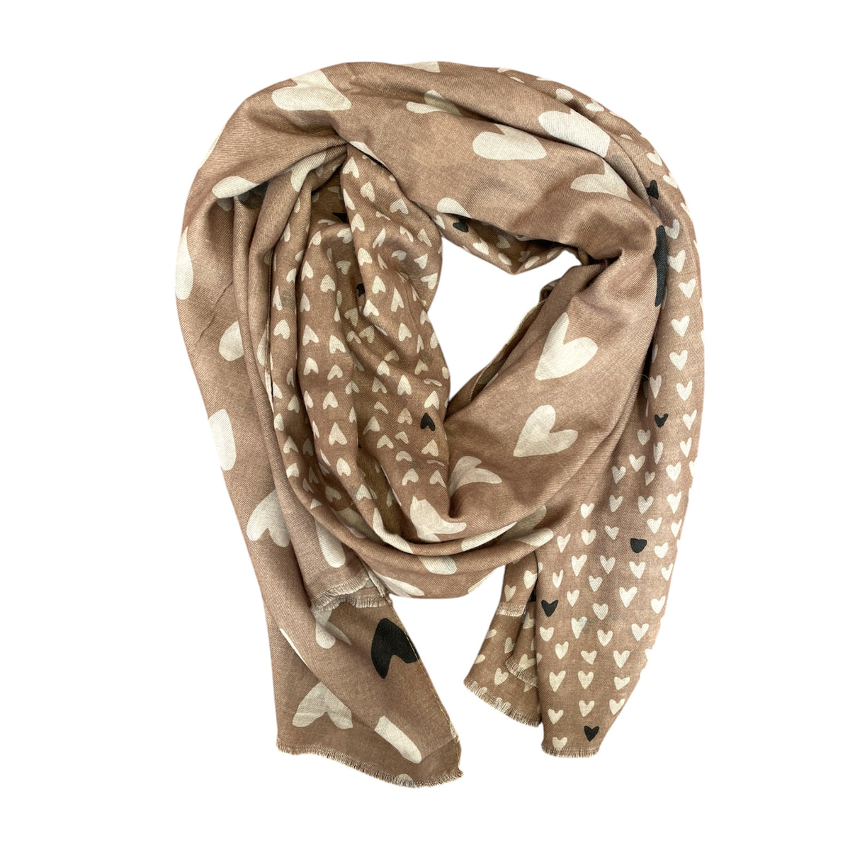 leichtes Damen Tuch mit Herzen warm und weich 