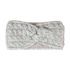 Winter Strickstirnband grau mit Fleecefutter 