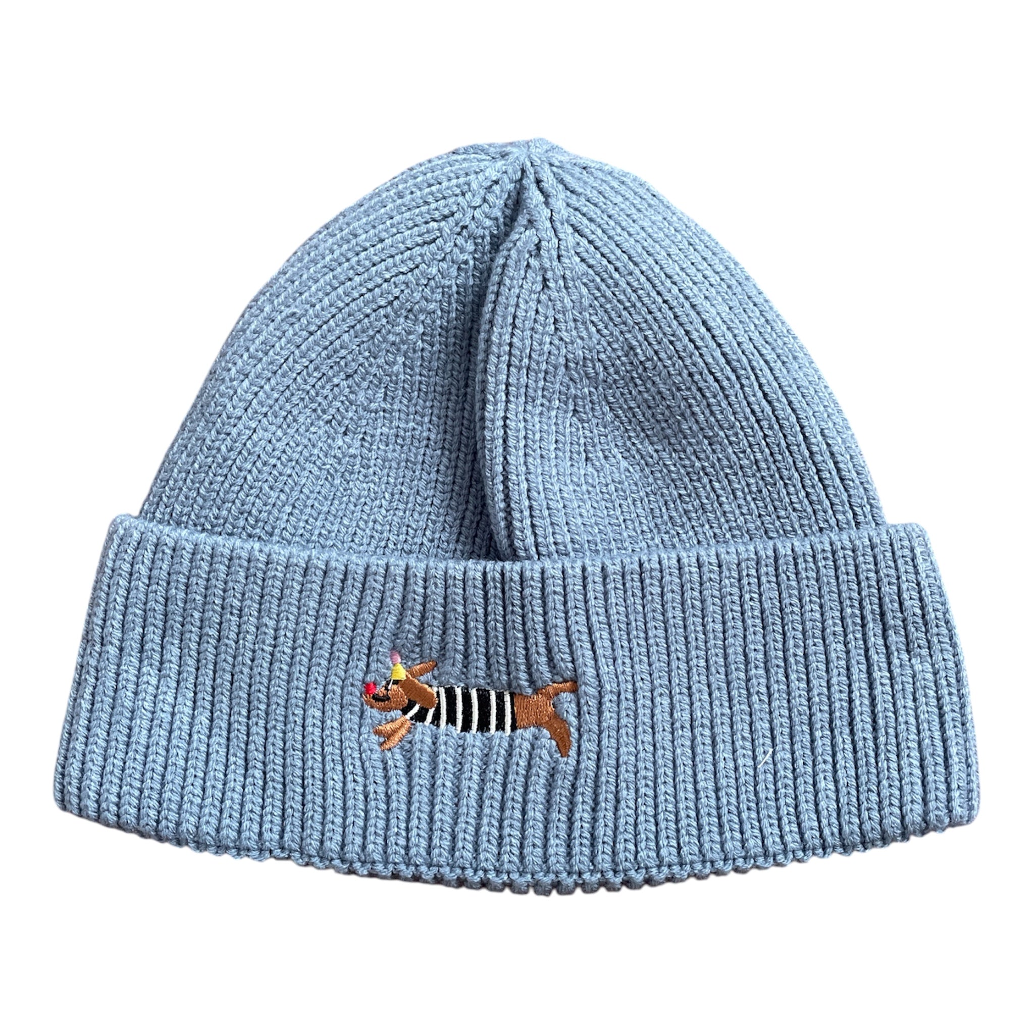 Mütze mit Dackel Stickerei Springstar Blau