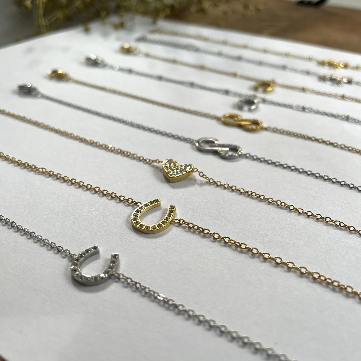 Reiterschmuck Damen Wasserfest Silber Gold Hufeisen