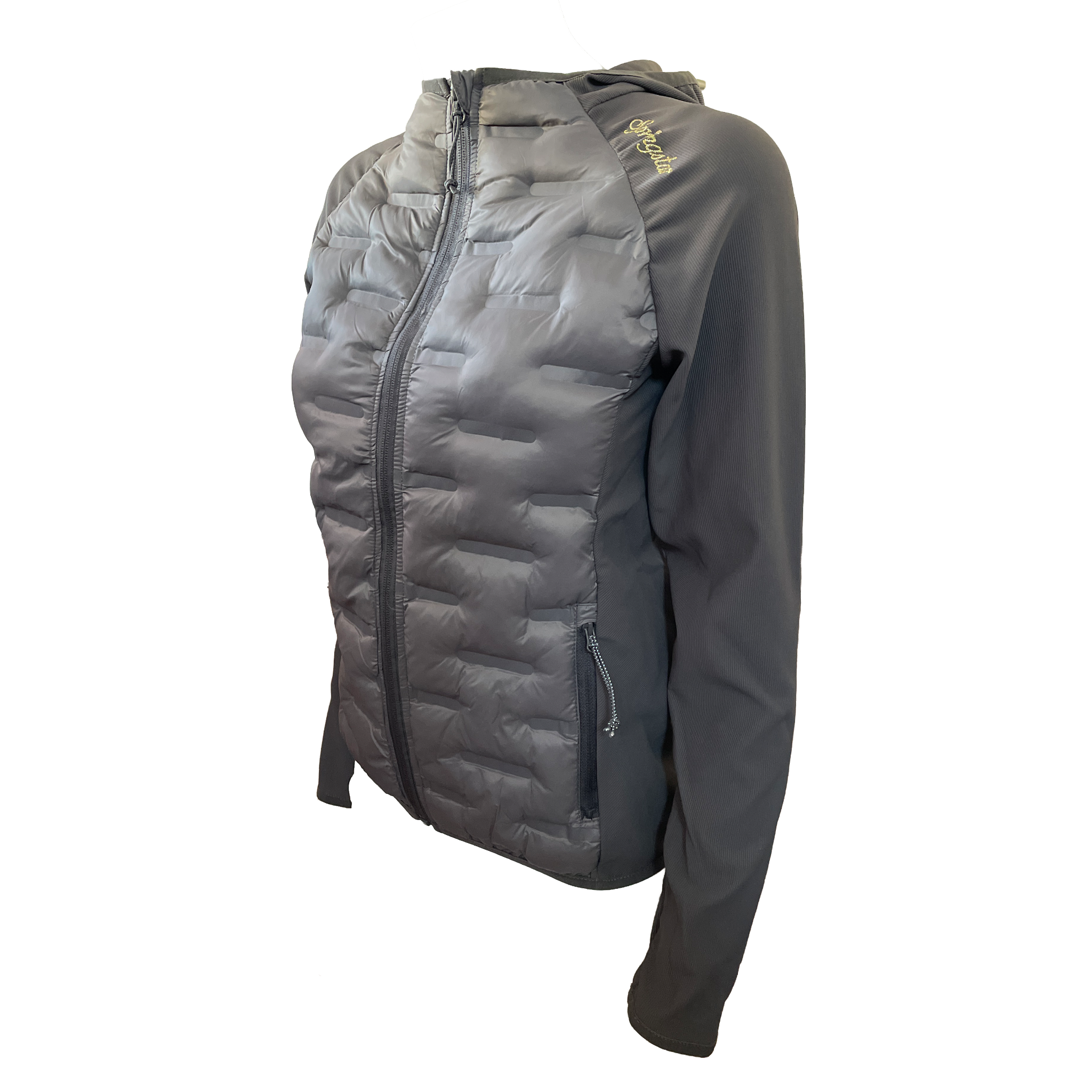 Damen Funktions Reitjacke Bella Springstar Hybrid Übergangsjacke leichte Steppjacke mit Kapuze Grau