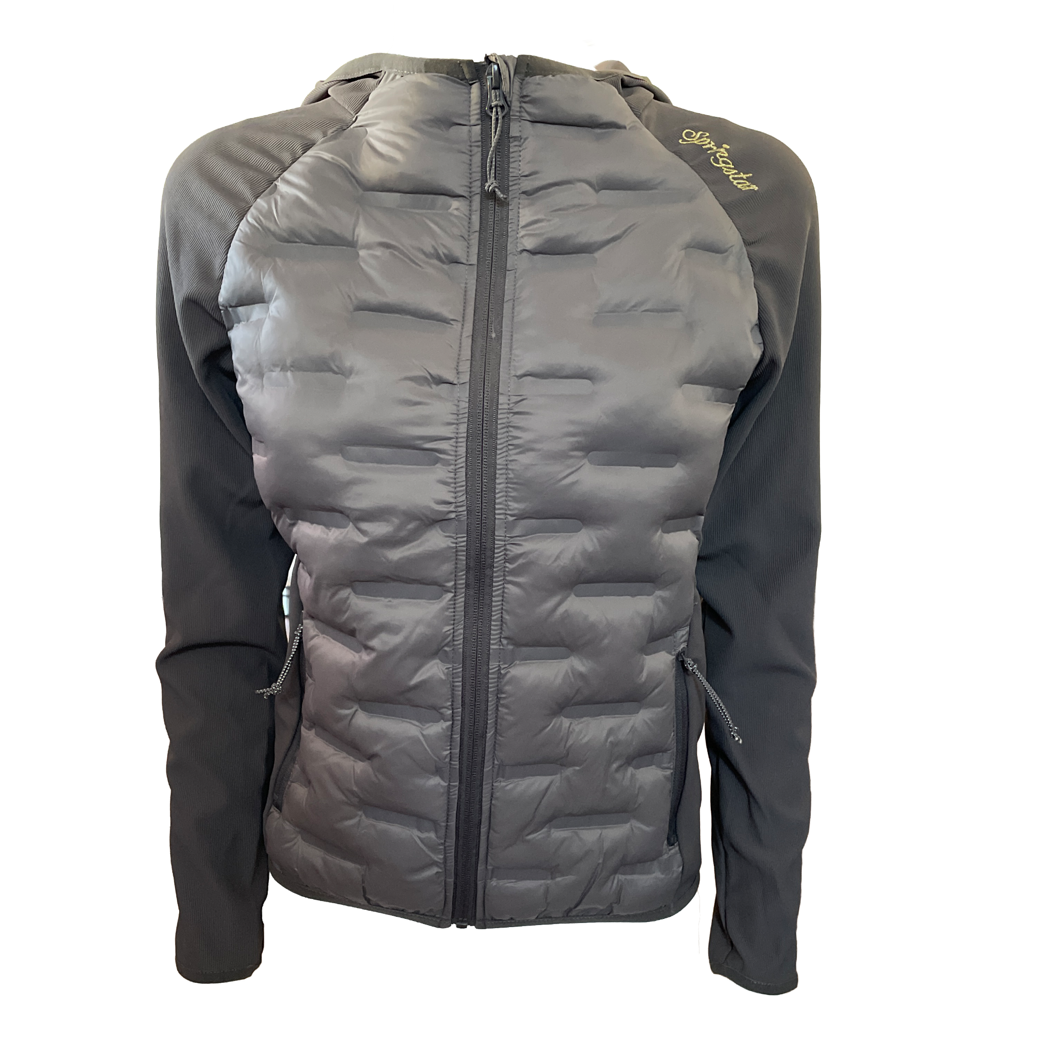 Damen Funktions Reitjacke Bella Springstar Hybrid Übergangsjacke leichte Steppjacke mit Kapuze Grau
