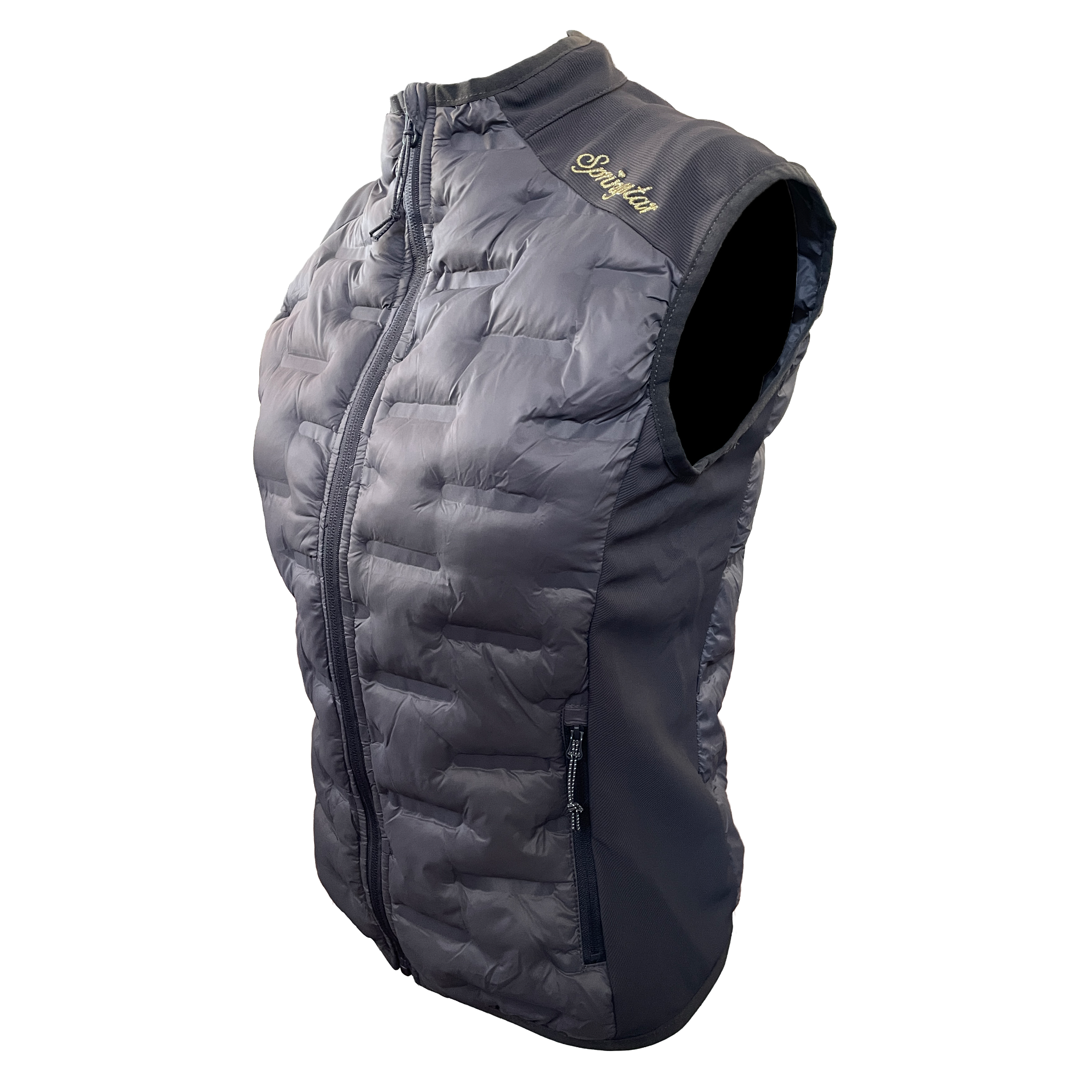 funktions reitweste ruby grau damen weste mit kapuze steppweste hybridweste springstar 