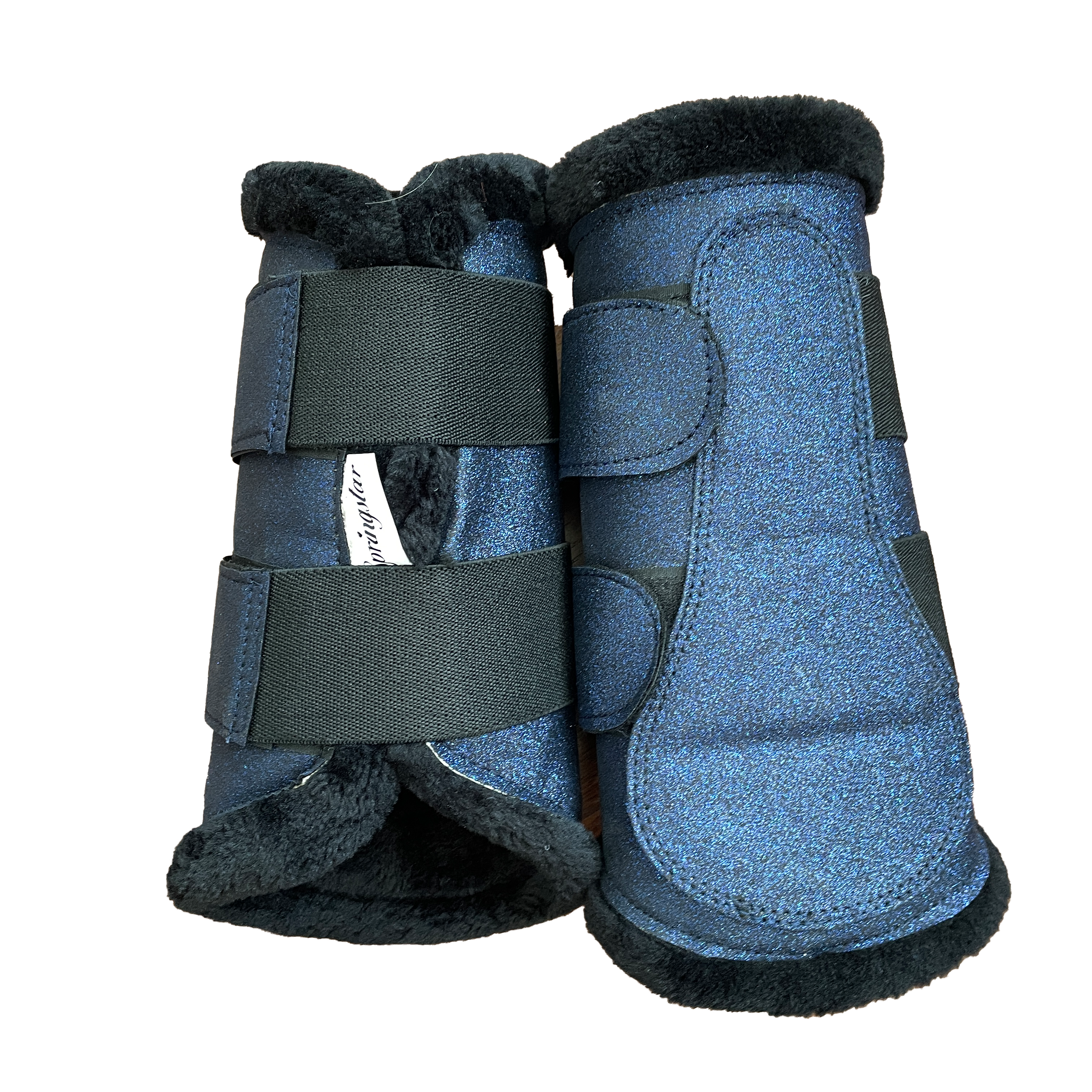 gamaschen hinten softgamasche streichkappen kunstfell schwarz silber blau glitzer 