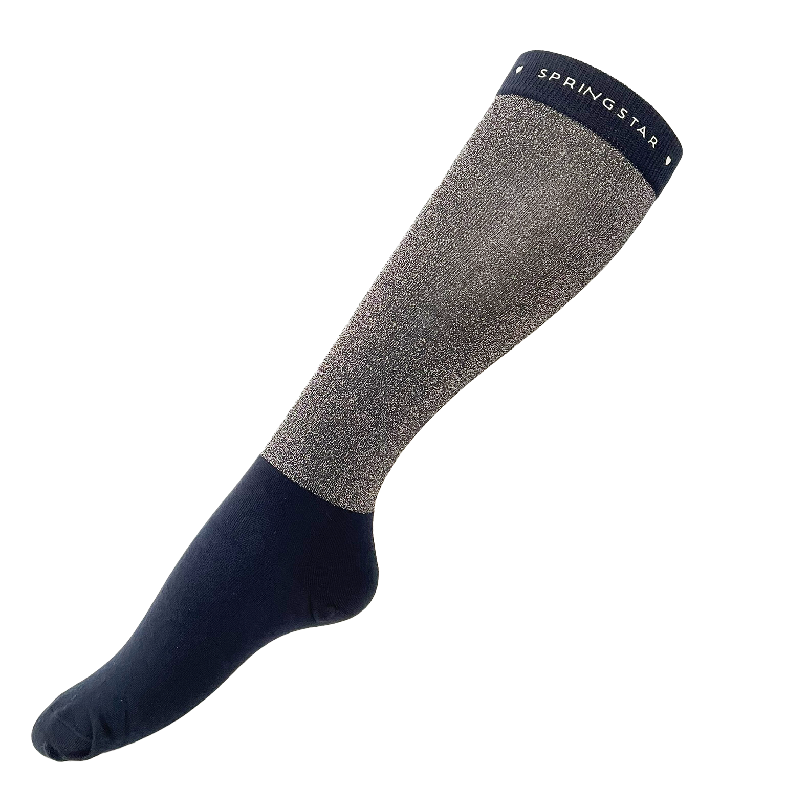 glitter reitsocken lurex kinder und erwachsene dunkelblau glitzer silber