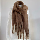 glitzerschal mit fransen braun gold 
