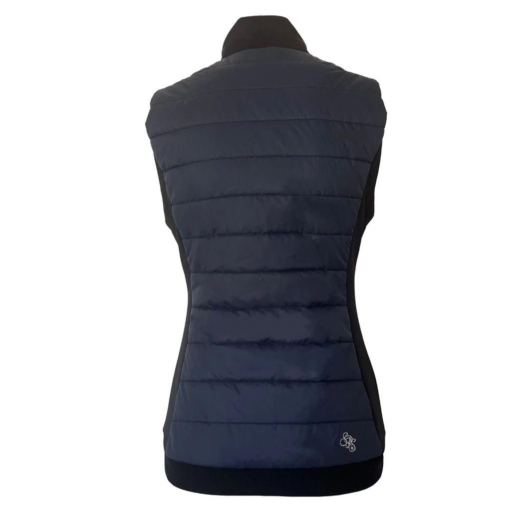 hybrid reitweste dunkelblau navy schwarz softshell steppweste outdoor sport