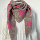 Wendeschal mit Herzmotiv Lara in Pink und Beige von Springstar