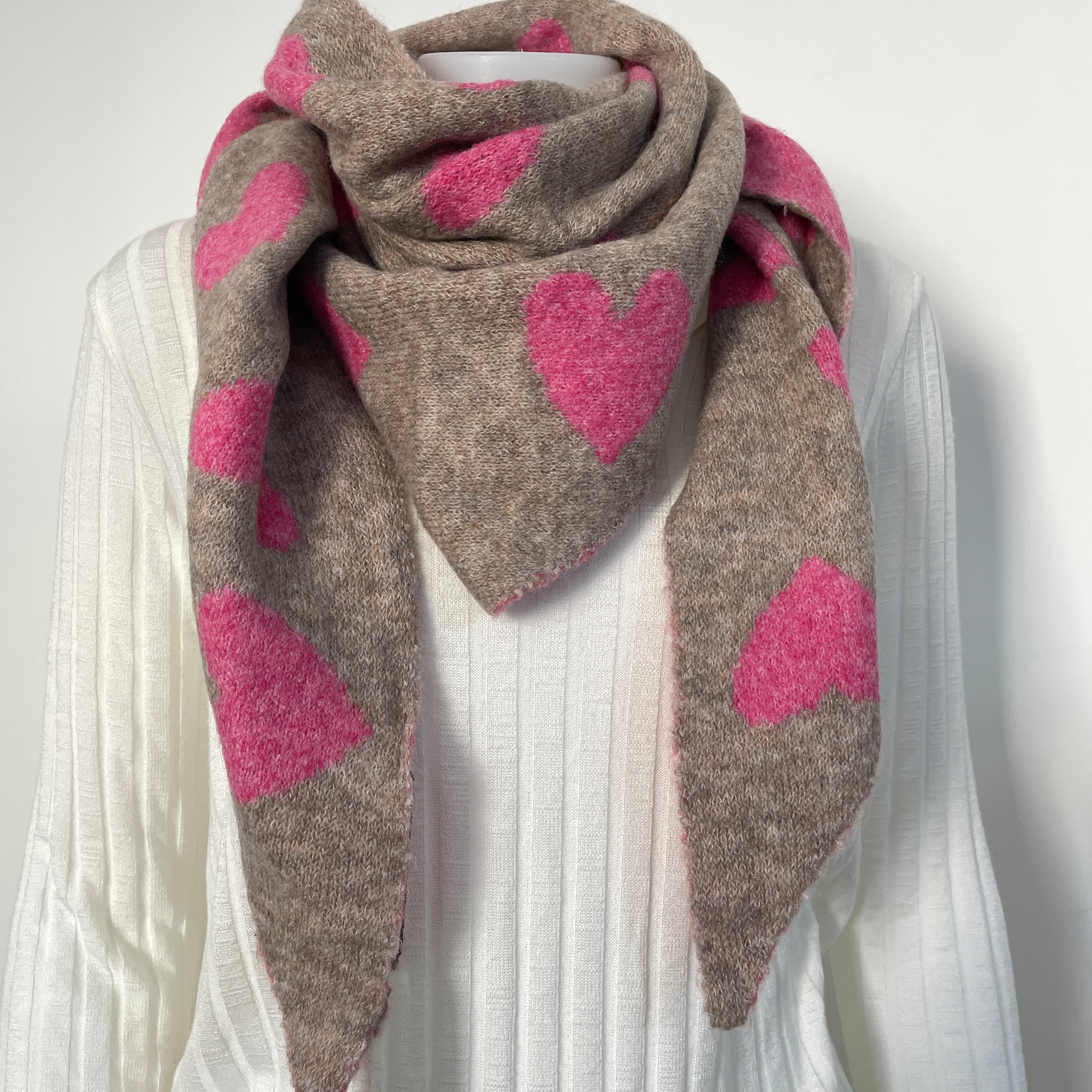 Wendeschal mit Herzmotiv Lara in Pink und Beige von Springstar