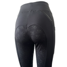 reitleggings schwarz nachhaltige reitbekleidung reithose reitleggins springstar handytasche highwaist silikon vollbesatz grip