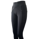 reitleggings schwarz nachhaltige reitbekleidung reithose reitleggins springstar handytasche highwaist silikon vollbesatz grip