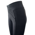 reitleggings schwarz nachhaltige reitbekleidung reithose reitleggins springstar handytasche highwaist silikon vollbesatz grip