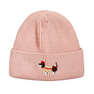 damen winter strickmütze sophie dackel stickerei rosa 