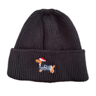 damen winter strickmütze sophie dackel stickerei weihnachten schwarz