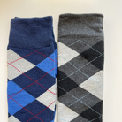 thermo winter reitsocken kariert doppelpack blau grau 
