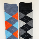 thermo winter reitsocken kariert doppelpack schwarz blau orange