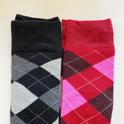 thermo winter reitsocken kariert doppelpack schwarz rot grau pink