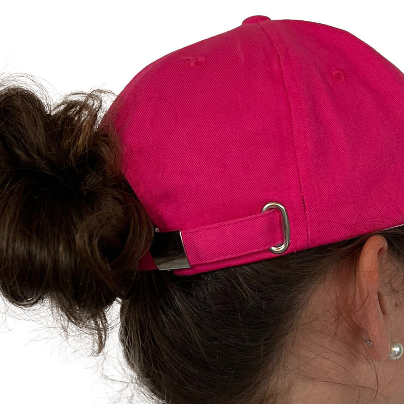Base Cap Kinder kappe pink Pferdeschwanz größenverstellbar reitkappe
