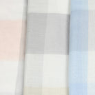 Dreieckstuch kariert rosa beige blau mit fransen kariertes tuch dünner schal