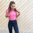poloshirt reiten damen rosa pink polo reitshirt mädchen reit poloshirt springstar spooks mesh reitleggings liebesgruß navy dunkelblau