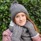 winter handschuhe alia grau set mütze schal , gefüttert Handschuhe, Gefütterte Winterhandschuh, Strickhandschuhe gefüttert
