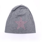 dünne mütze damen sport amina grau rosa stern pferd strass glitzer beanie lässig skater sternemotiv mädchen springstar glitzer