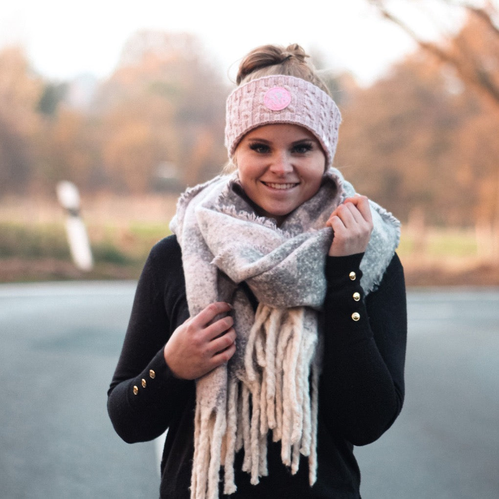 grobstrick stirnband vicky rosa schal herbst fleece stirnband gefüttert