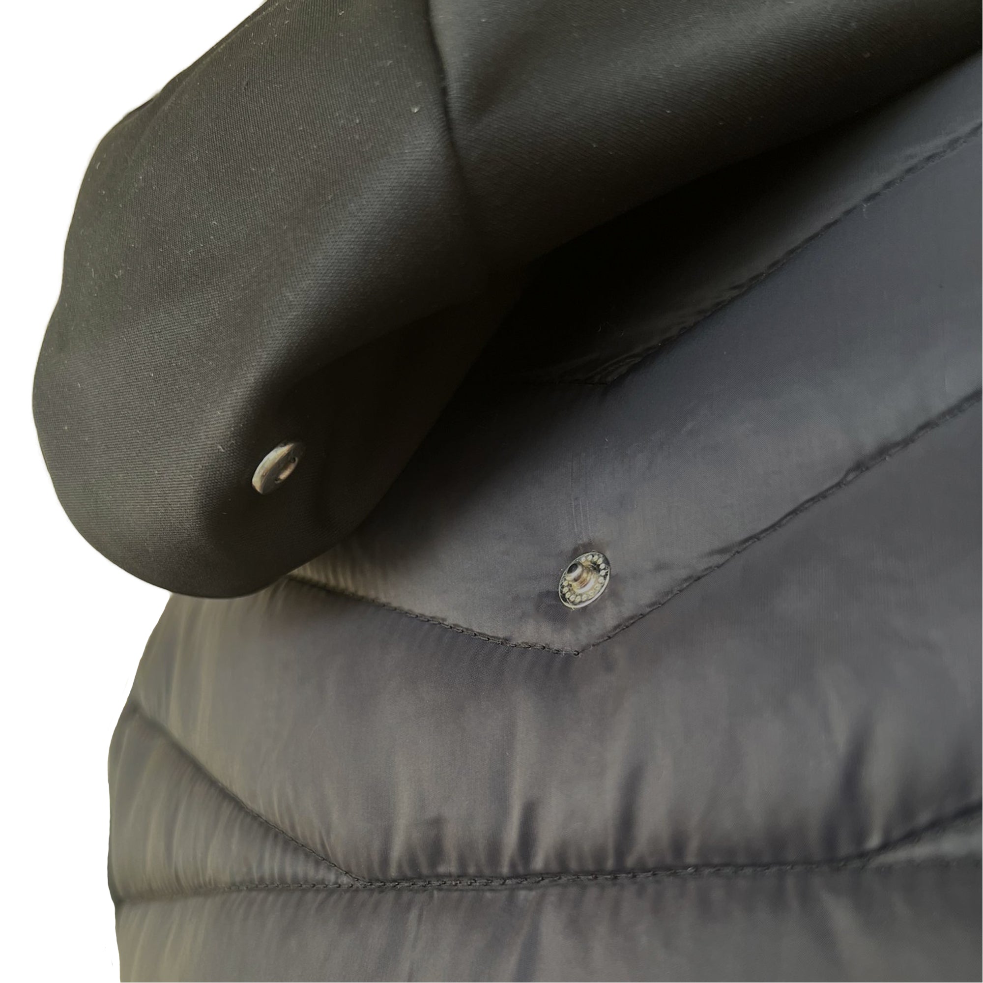Funktionsjacke Materialmix "Romina" schwarz kapuze knopf hybrid-uebergangsjacke-romina-black-materialmix-jacke-mit-softshell-shop spooks 