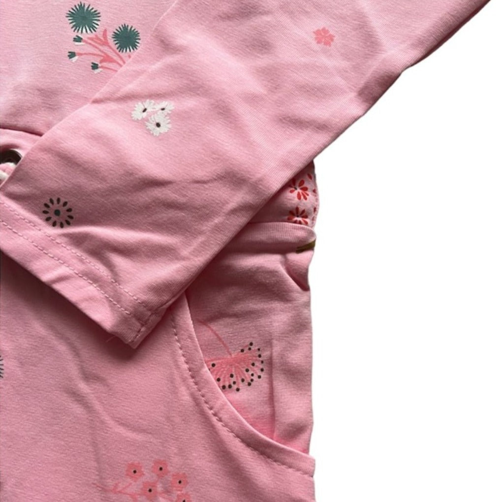 kinderkleid-june-mit-pferden-und-blumen-front-misty-rose kinderkleider kids rosa pferdchen 