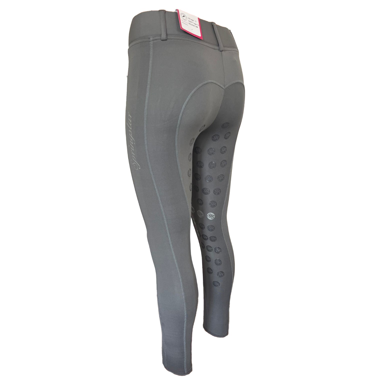 herzenspony kinder reiteggings kinderreithose reitleggins mit handytasche sommer reitleggings grau silikon vollbesatz gürtelschlaufen