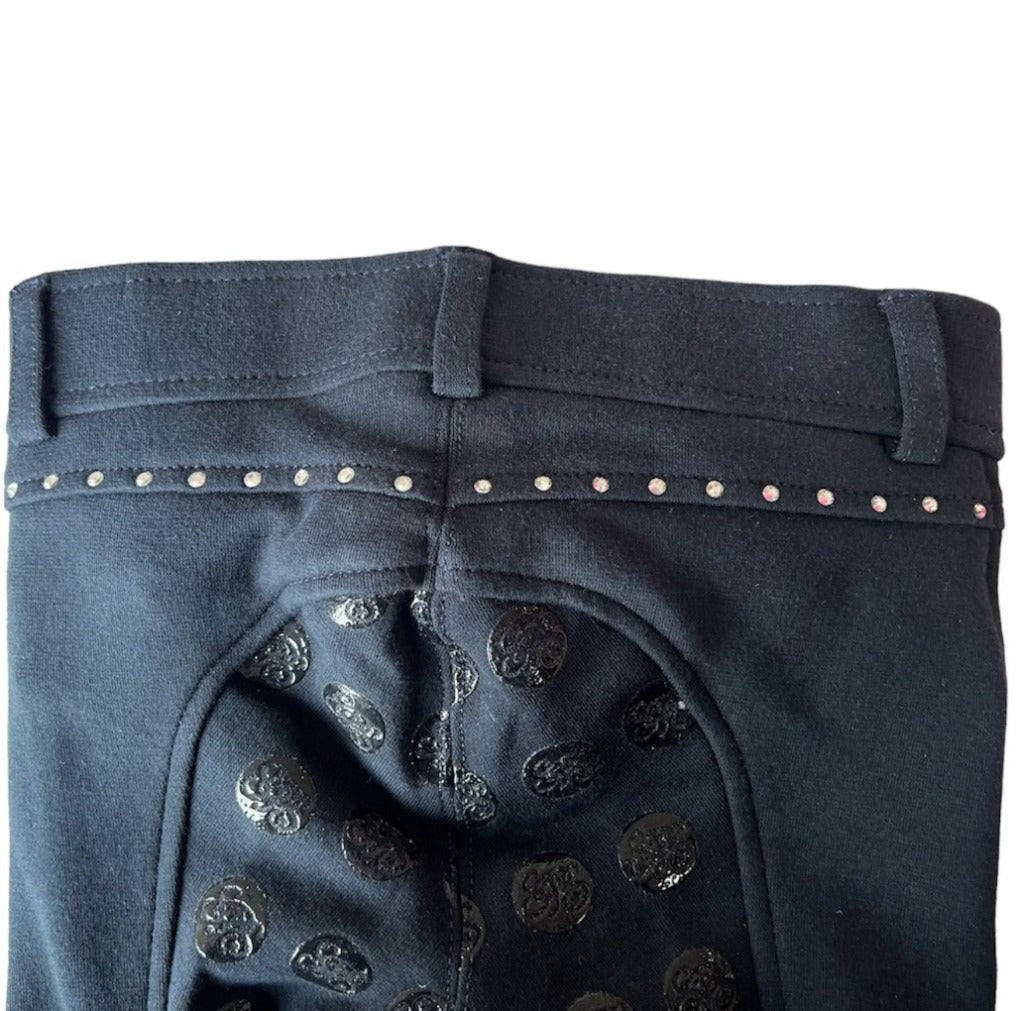 kinderreithose-comfy-springstar-dark blue blau kinder bequem kinderfreundlich glitzer reithose kinder reiterhose mädchen 