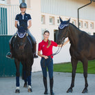 poloshirt reiten damen rot reitshirt navy reitoutfit fliegenhaube schabracke reiter pferd spooks