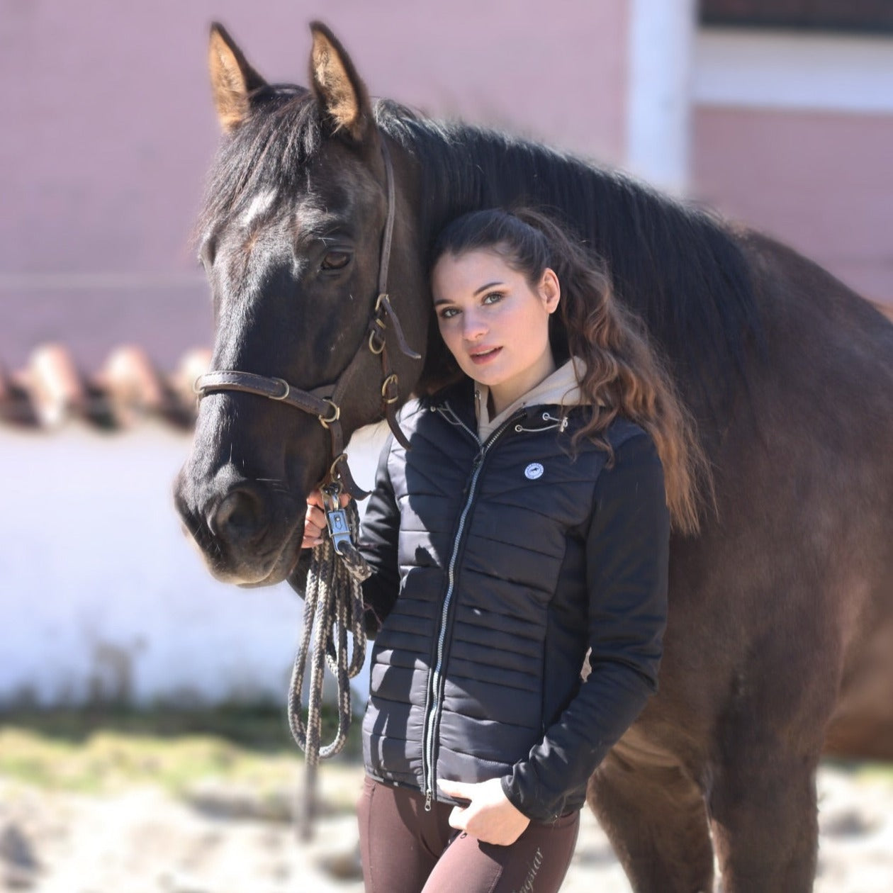 Funktionsjacke Materialmix "Romina" hybrid-uebergangsjacke-romina-black-materialmix-jacke-mit-softshell-shop kappzaum spooks 