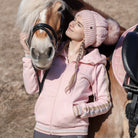 reiter hoodie malina rosa bommelmütze pferd haflinger glitzerschabracke spooks springstar