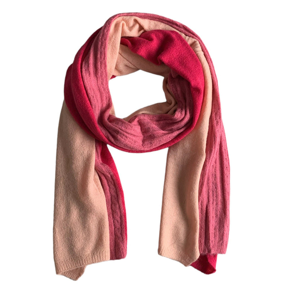 schal anoura pink deep gestrickt bunt wollschal strick schal mix