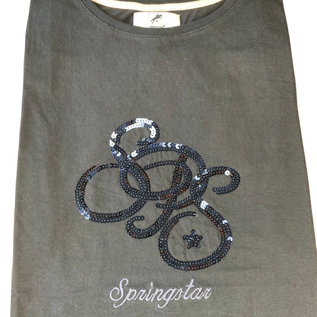 pailettenshirt paillettenshirt glitzershirt glitzer shirt kinder reitshirt schwarz black springstar spooks tshirt