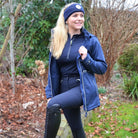 Softshelljacke wasserdicht Regenjacke Reitjacke spooks blau marine reitoufit stirnband emma blau glitzer