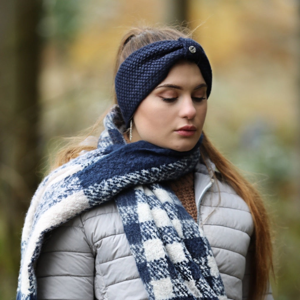 stirnband winter springstar, blau, knoten, stirnband, flecce, besonders, ausreiten, warm, ohren, accessoires