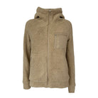 Teddy Jacke Damen Fleecejacke mit Kapuze beige spooks