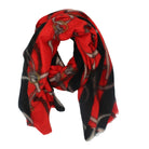muster wollschal gelb tuch, modisches tuch, pferdemotiv, pferdemotiv schal, bunter muster schal, bunterschal, kuschelweich, warm, flauschig, reitaccessoires, reitmode, reitzubehör, pferd